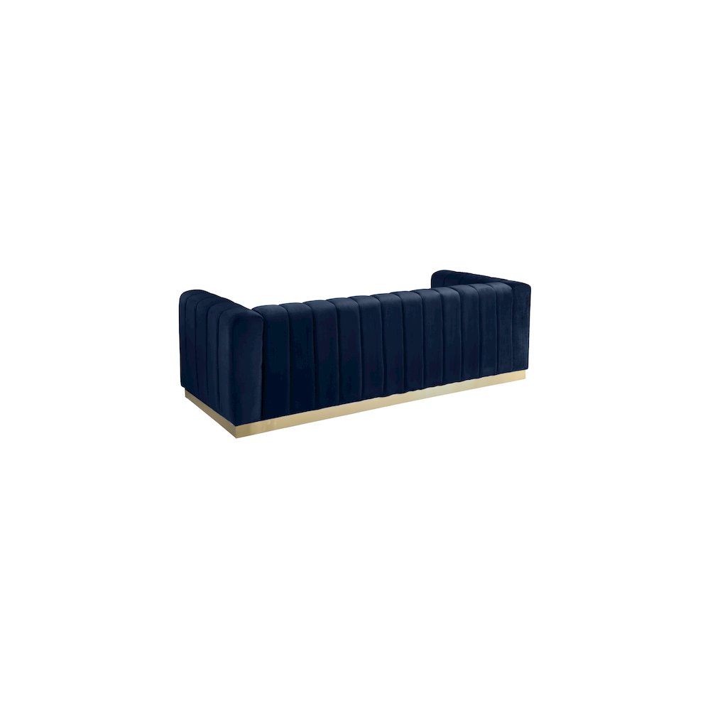 Marlon Navy Velvet Sofa. Picture 2