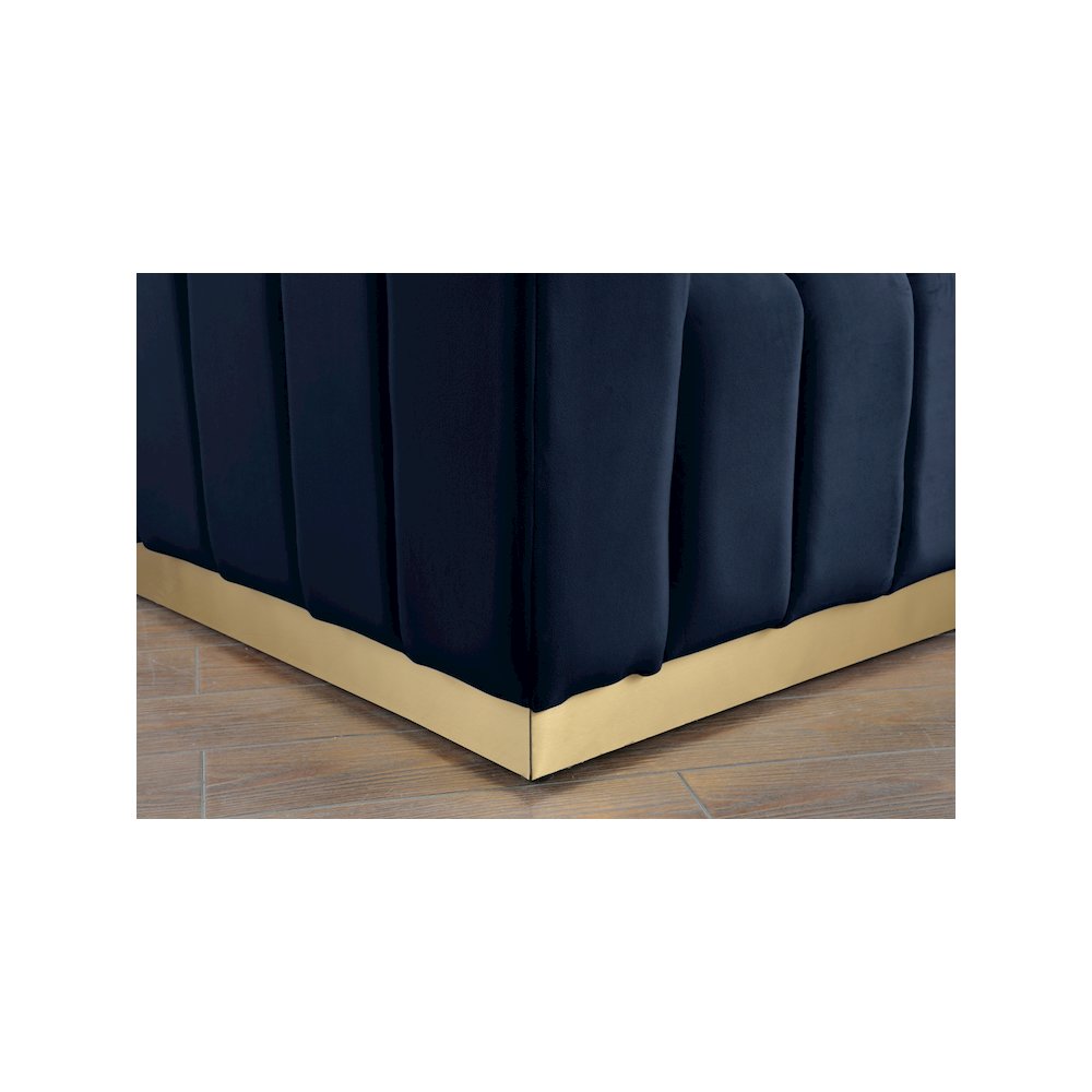 Marlon Navy Velvet Sofa. Picture 5