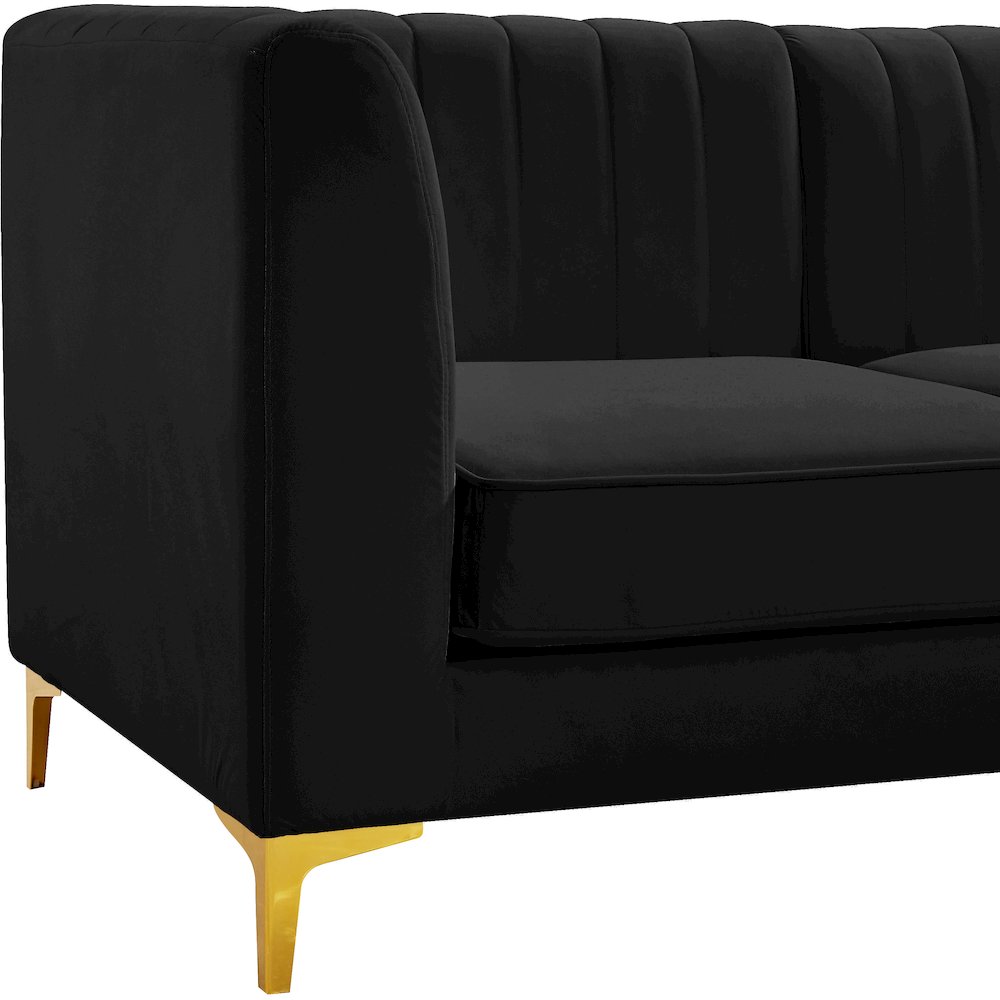 Alina Black Velvet Armless Chair. Picture 11