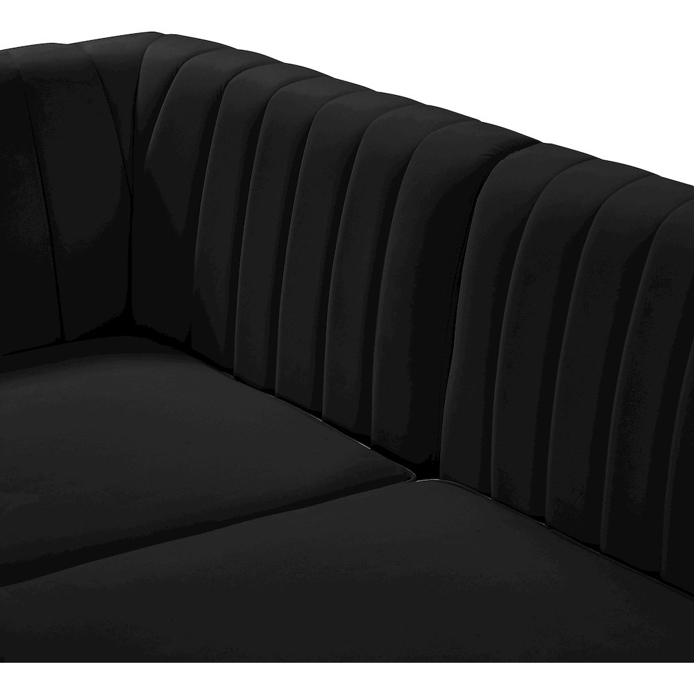 Alina Black Velvet Armless Chair. Picture 13
