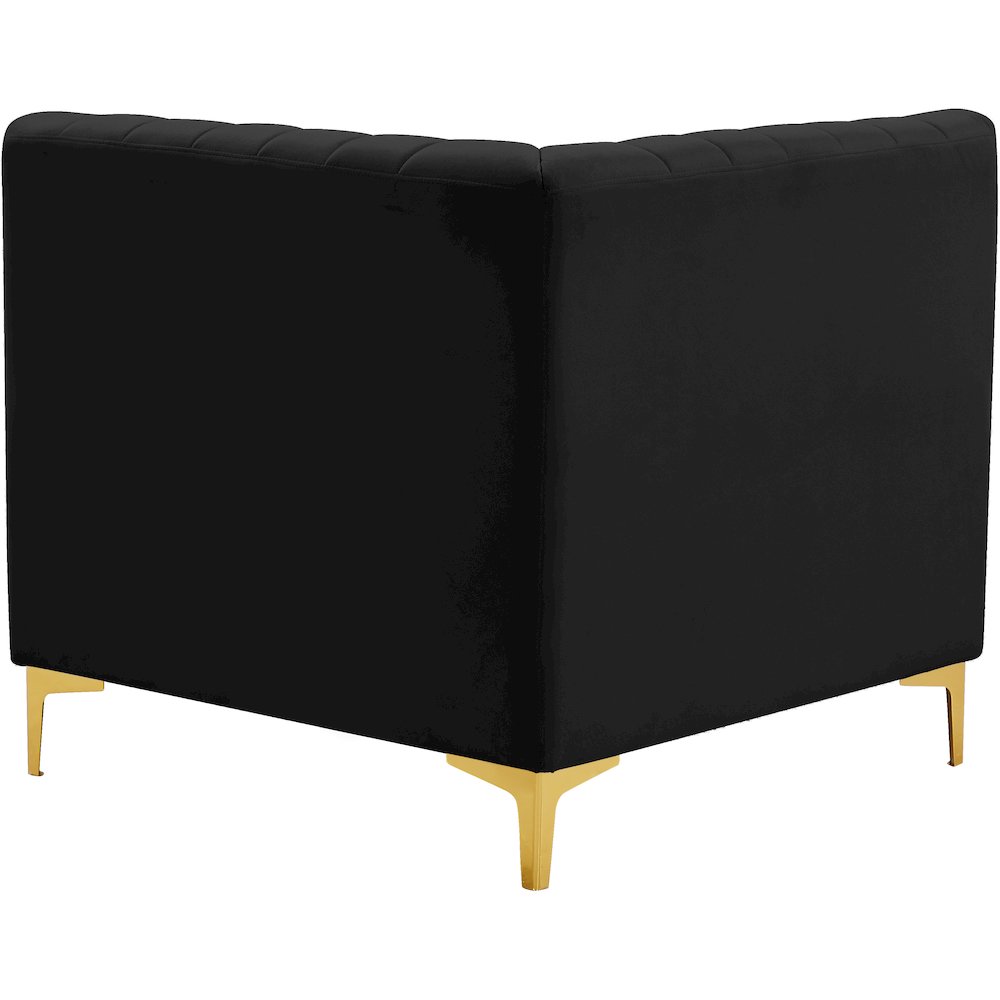 Alina Black Velvet Corner Chair. Picture 4