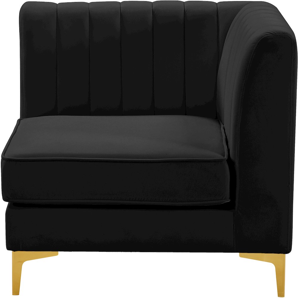 Alina Black Velvet Corner Chair. Picture 6