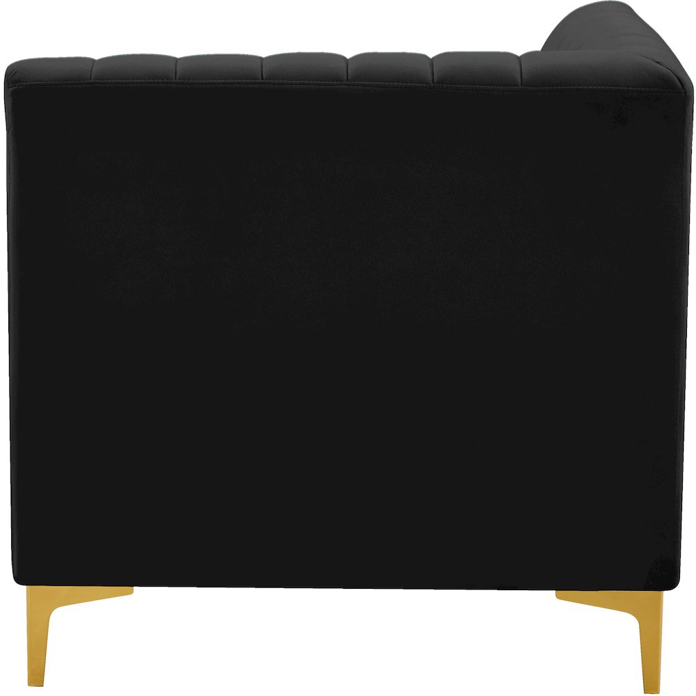 Alina Black Velvet Corner Chair. Picture 7