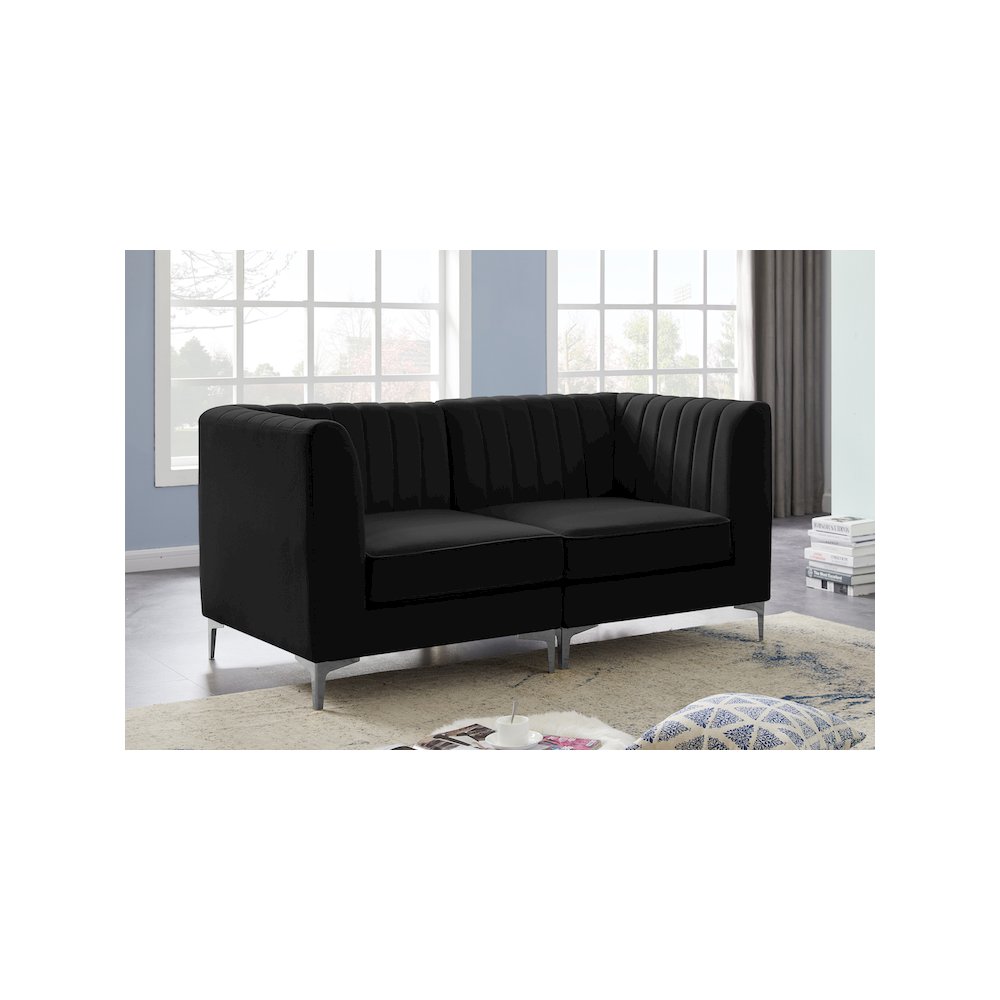 Alina Black Velvet Modular Sofa. Picture 3