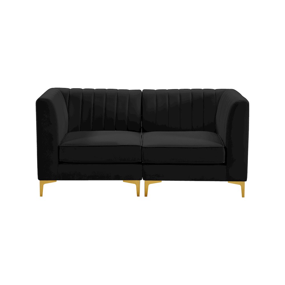 Alina Black Velvet Modular Sofa. Picture 5