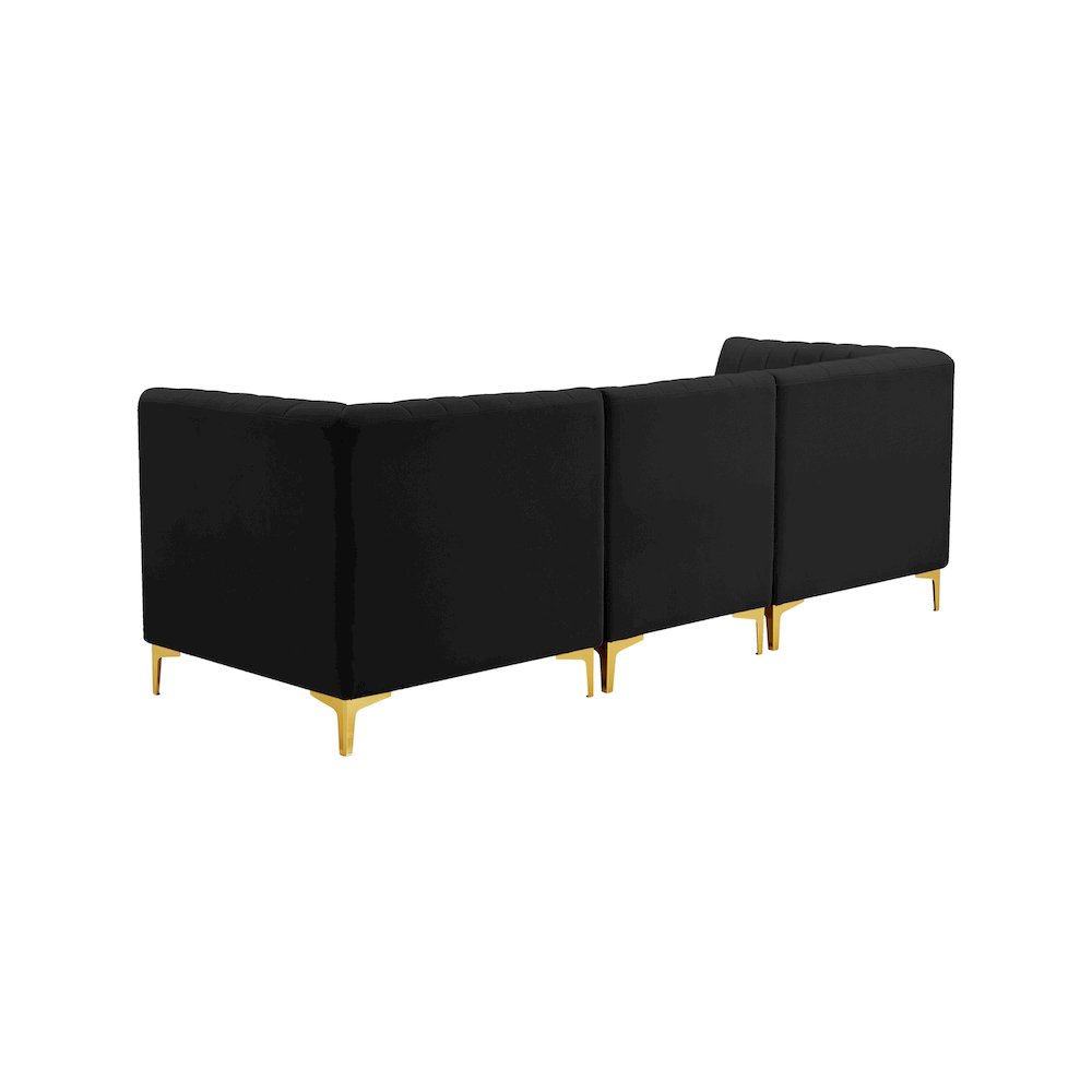 Alina Black Velvet Modular Sofa. Picture 4