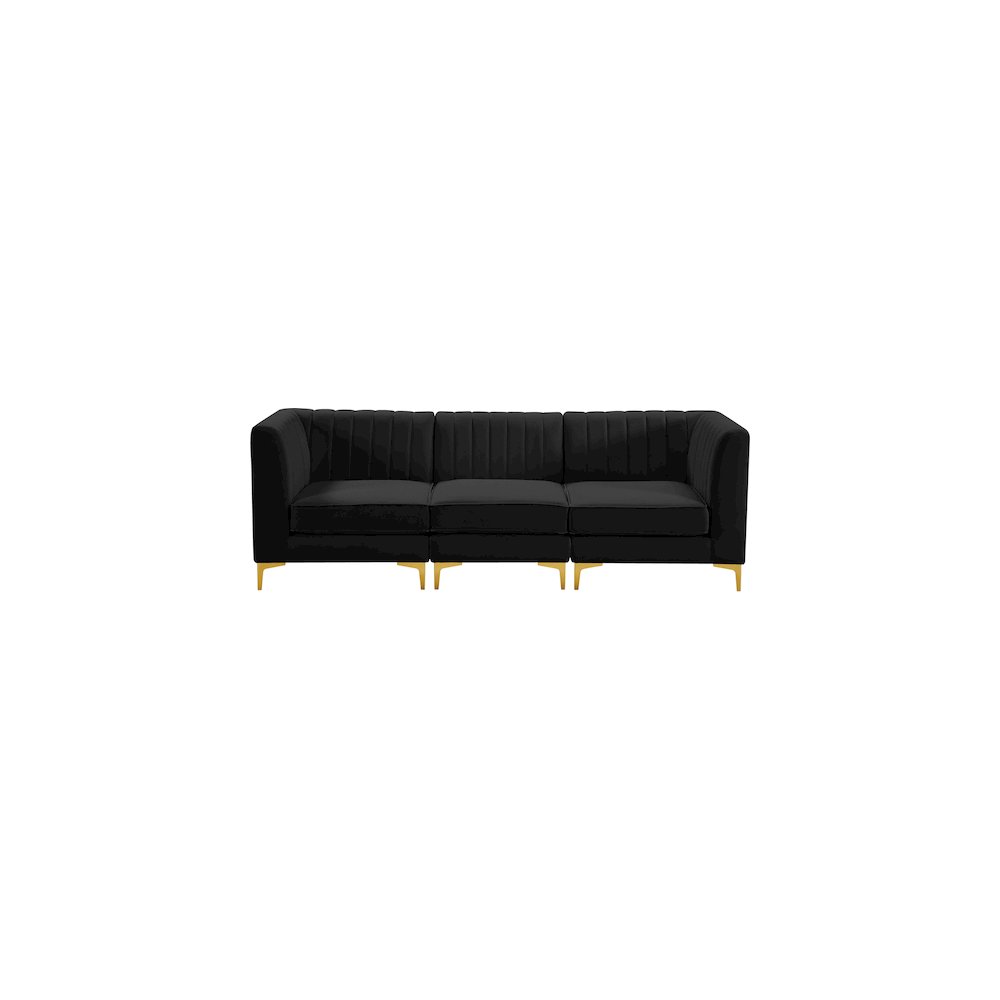 Alina Black Velvet Modular Sofa. Picture 5