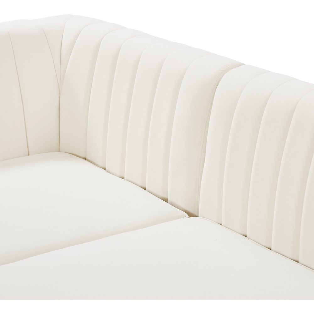 Alina Cream Velvet Armless Chair. Picture 10