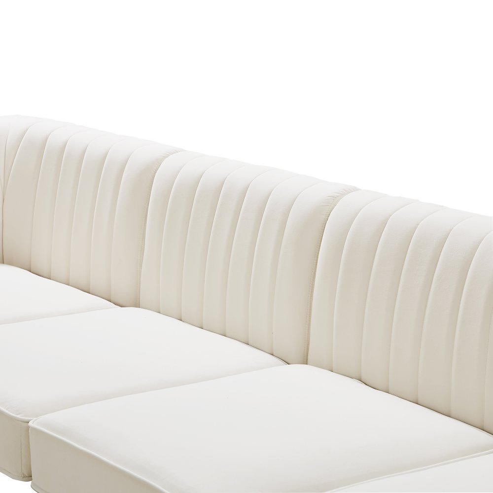 Alina Cream Velvet Armless Chair. Picture 12