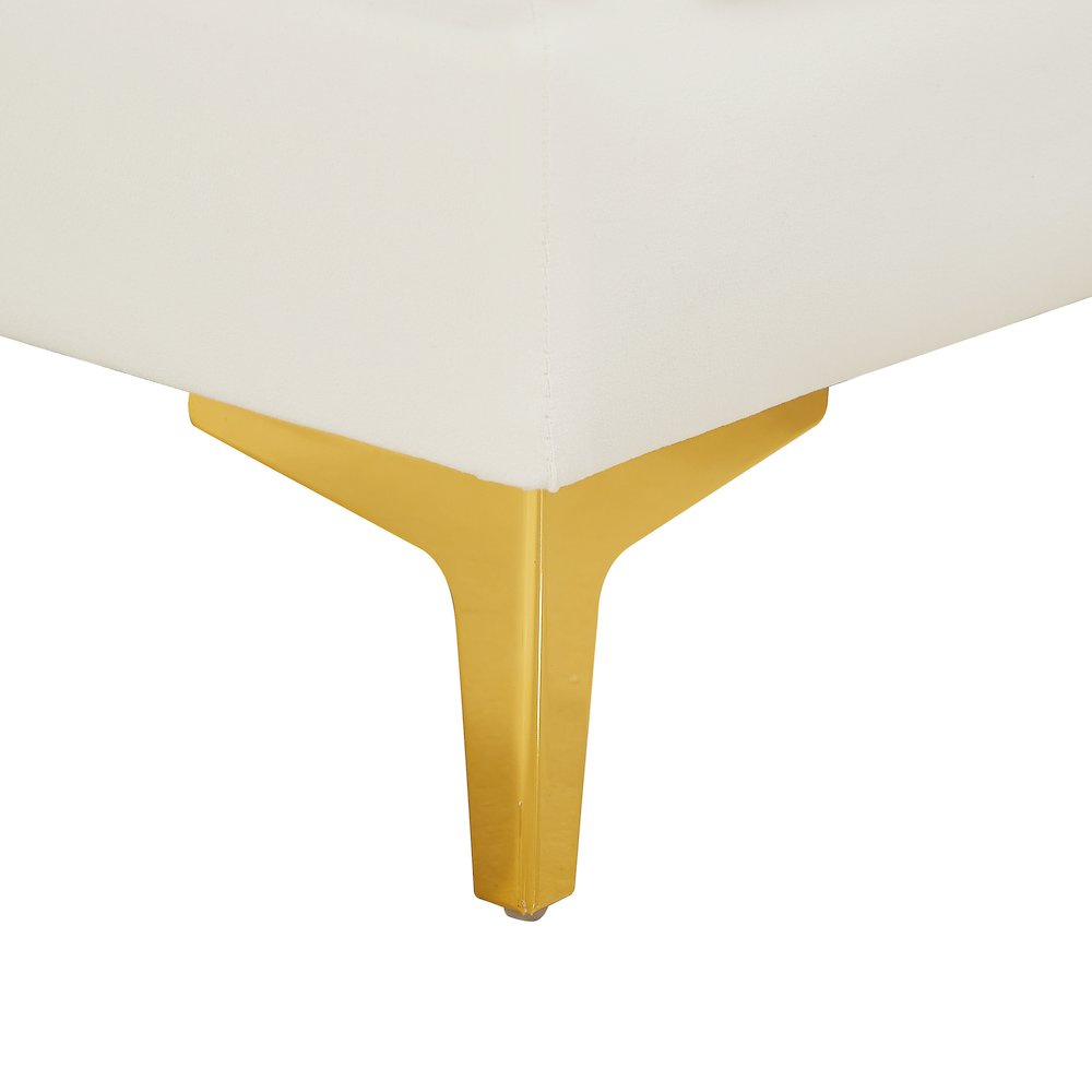 Alina Cream Velvet Armless Chair. Picture 14