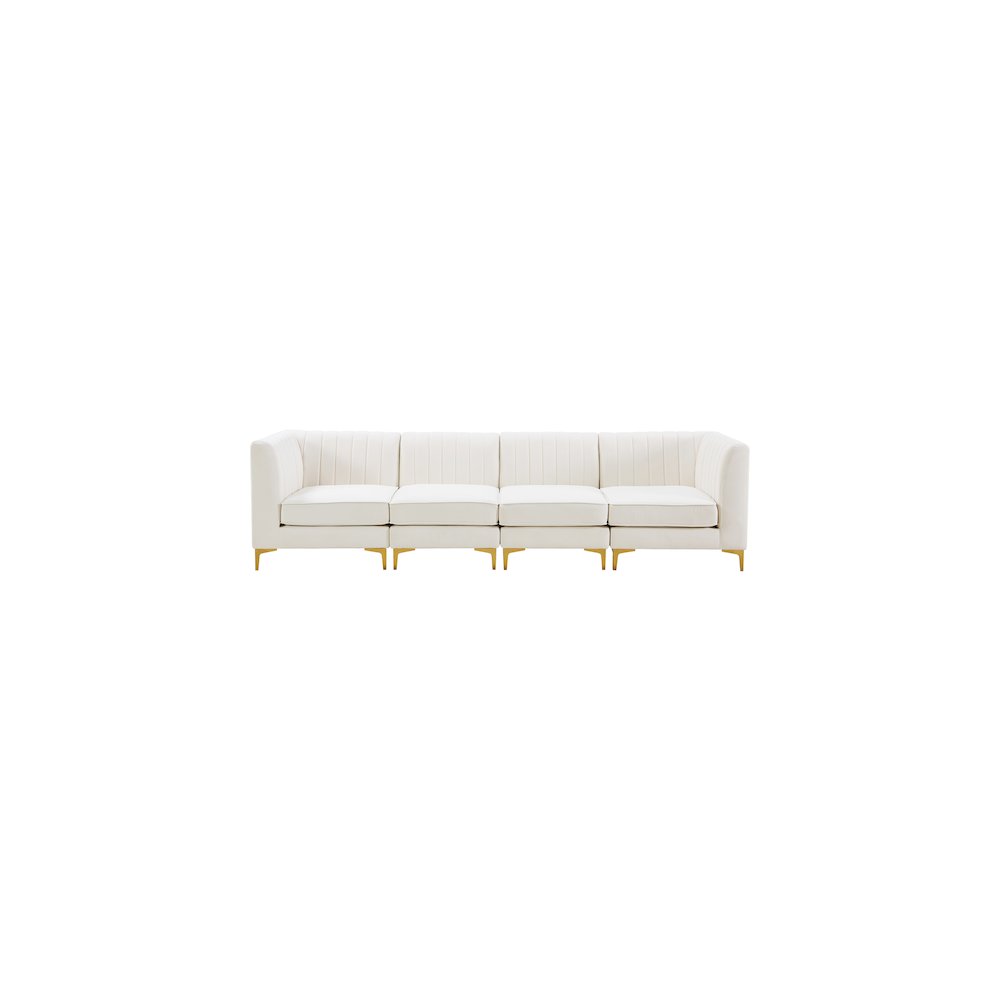 Alina Cream Velvet Modular Sofa. Picture 5