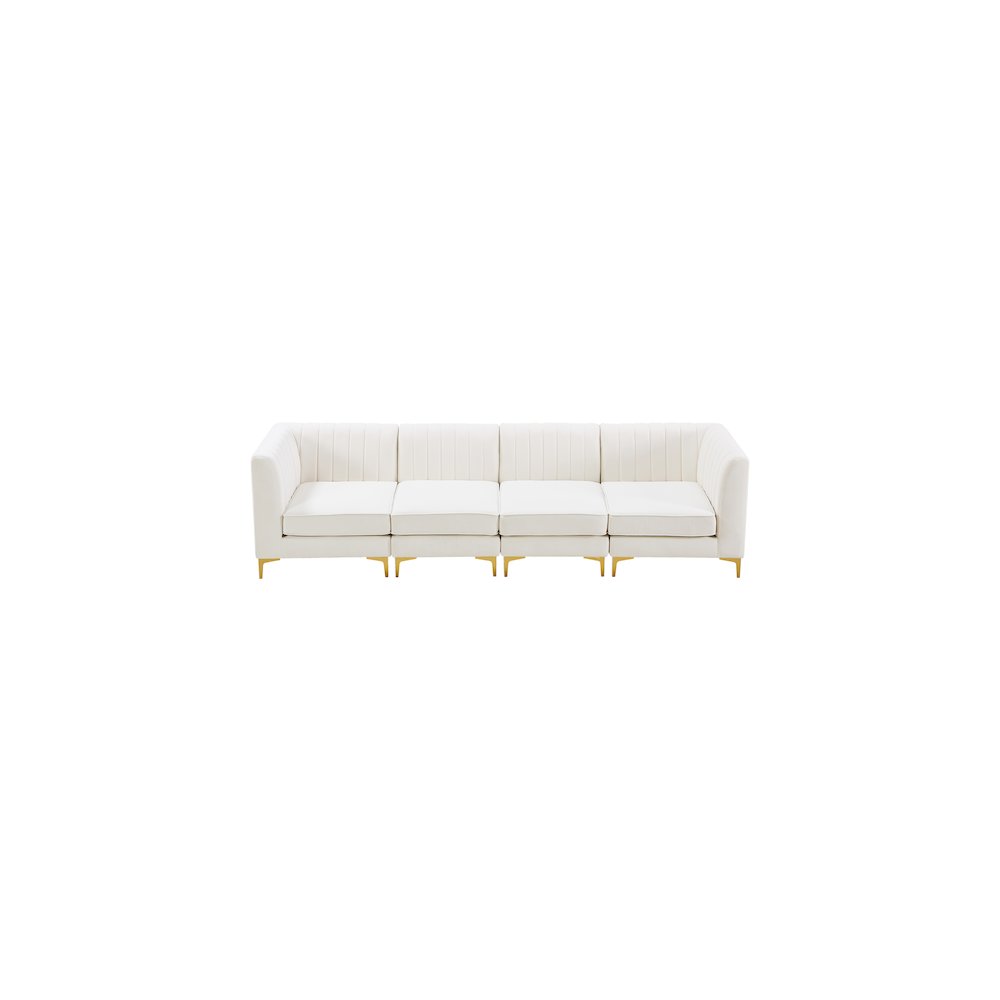 Alina Cream Velvet Modular Sofa. Picture 6