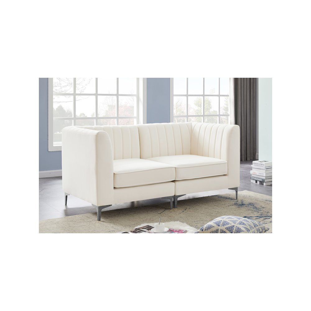 Alina Cream Velvet Modular Sofa. Picture 3