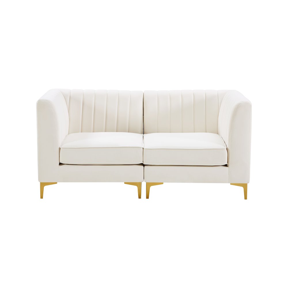 Alina Cream Velvet Modular Sofa. Picture 5