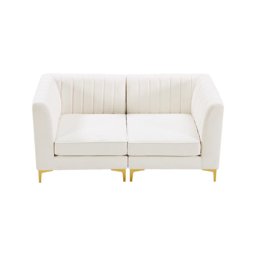 Alina Cream Velvet Modular Sofa. Picture 6