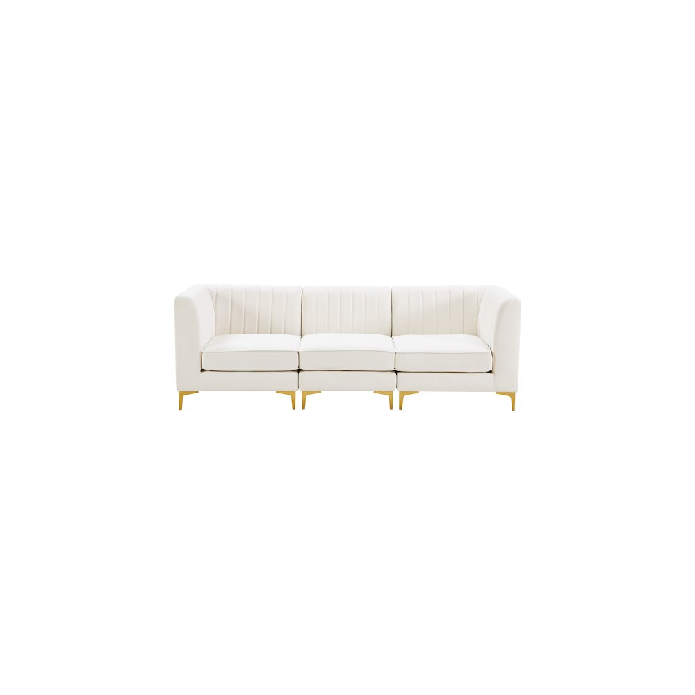 Alina Cream Velvet Modular Sofa. Picture 5