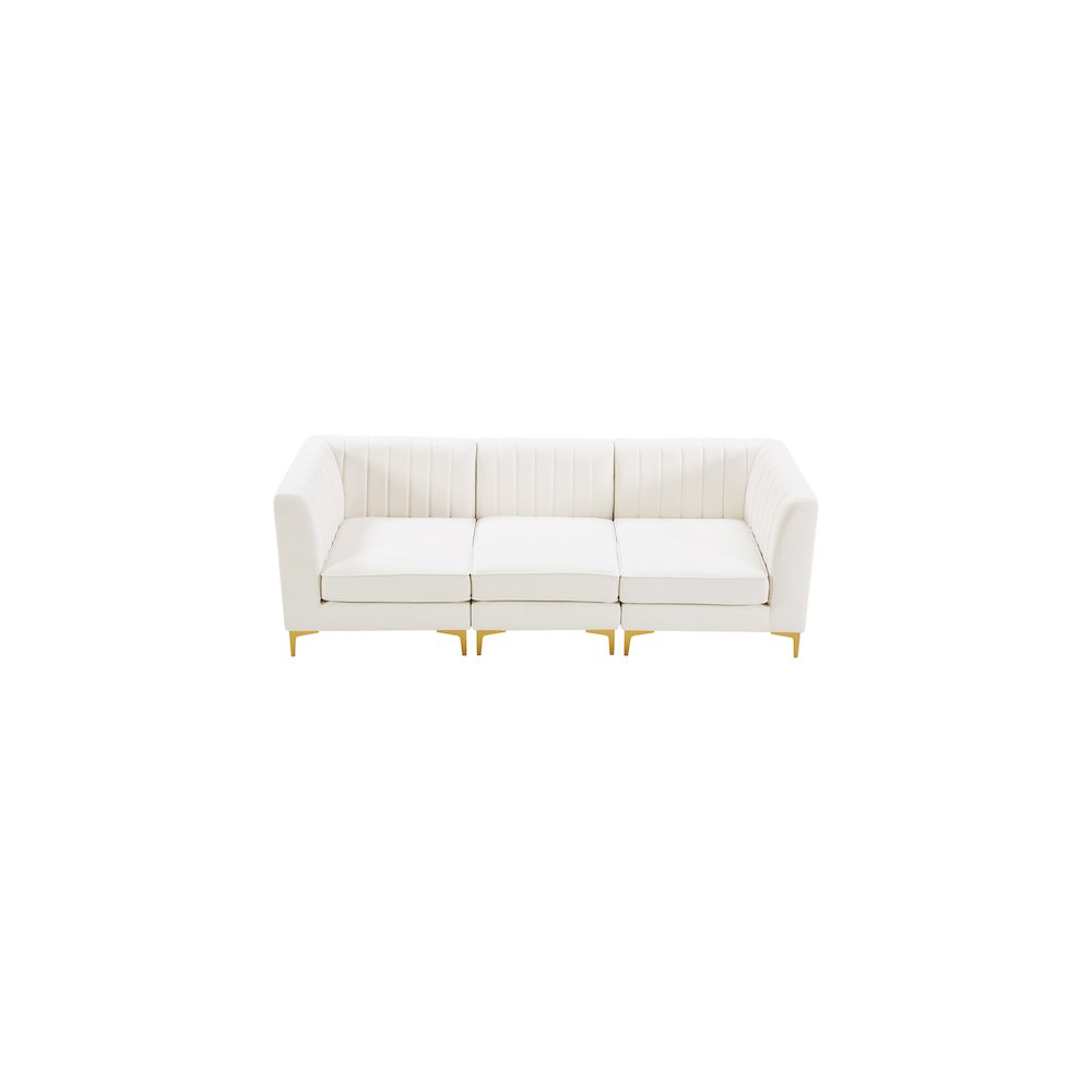 Alina Cream Velvet Modular Sofa. Picture 6