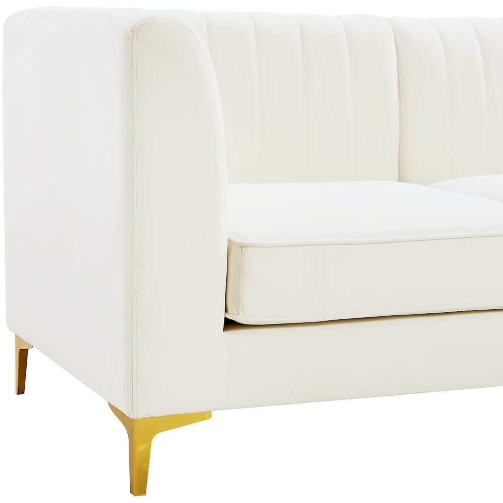 Alina Cream Velvet Modular Sectional. Picture 13
