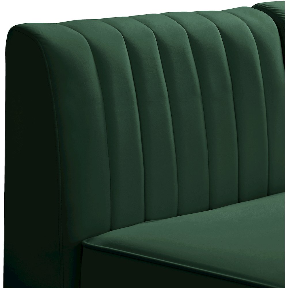 Alina Green Velvet Armless Chair. Picture 9