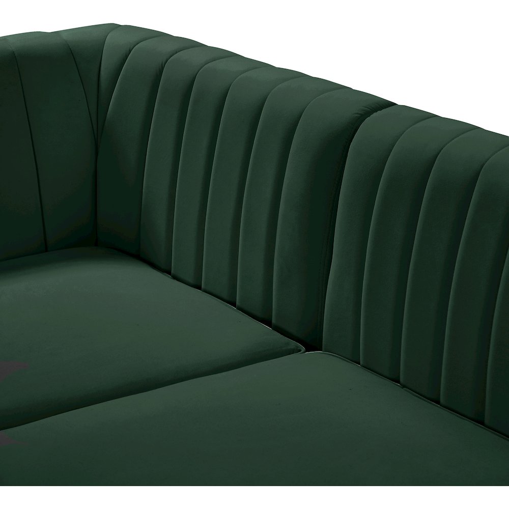 Alina Green Velvet Armless Chair. Picture 13