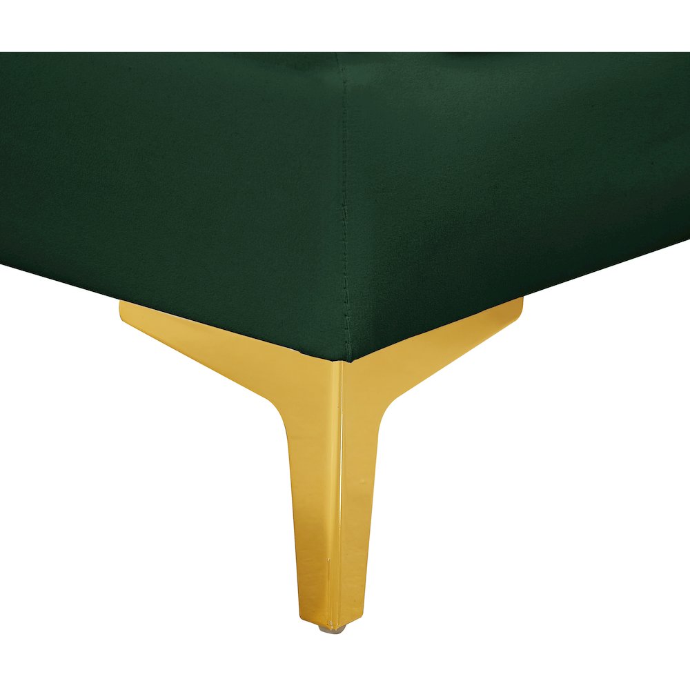 Alina Green Velvet Armless Chair. Picture 14
