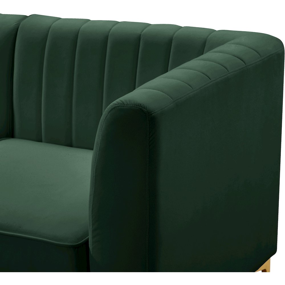 Alina Green Velvet Armless Chair. Picture 8