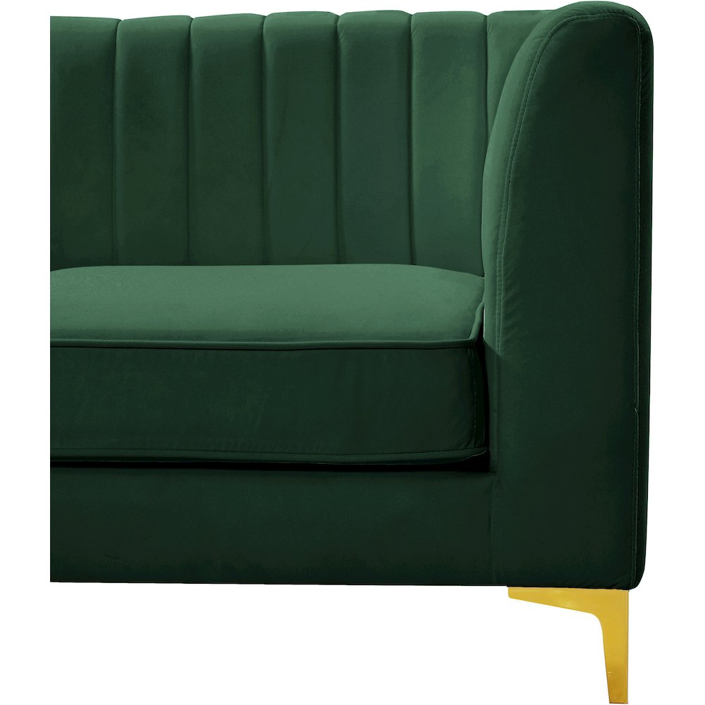 Alina Green Velvet Corner Chair. Picture 13