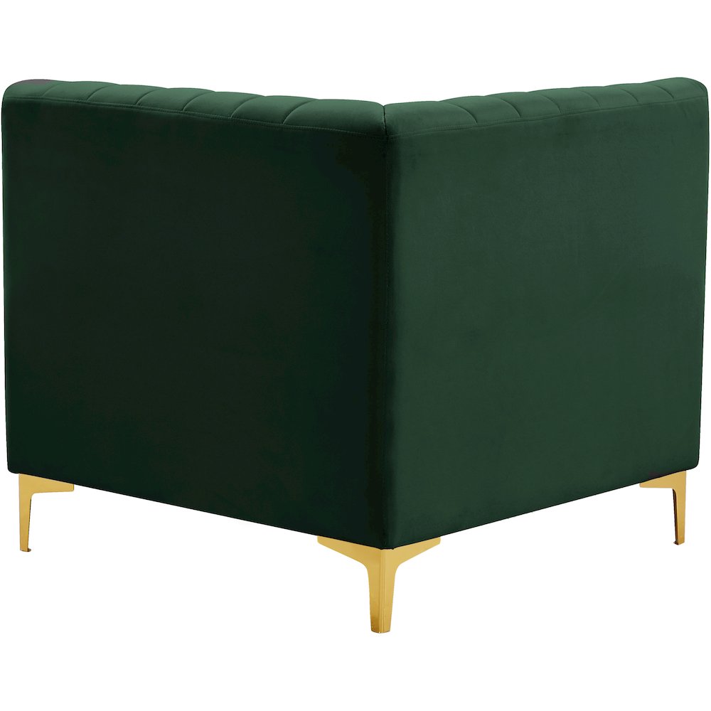 Alina Green Velvet Corner Chair. Picture 4