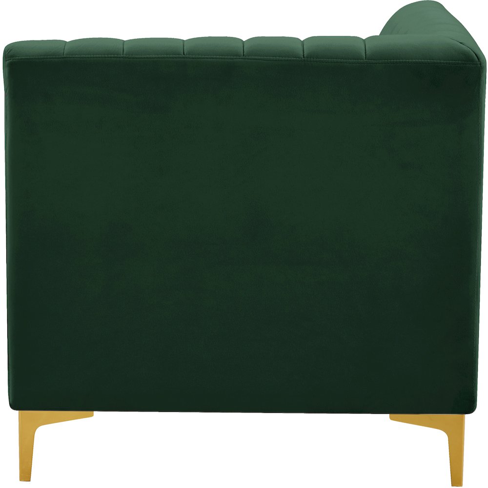Alina Green Velvet Corner Chair. Picture 7