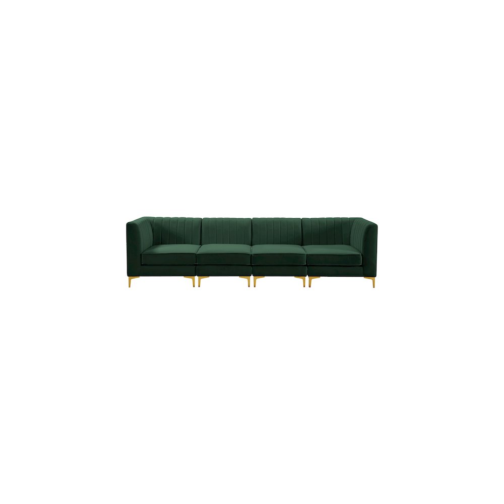 Alina Green Velvet Modular Sofa. Picture 5