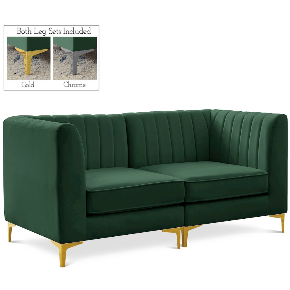 Alina Green Velvet Modular Sofa. Picture 1