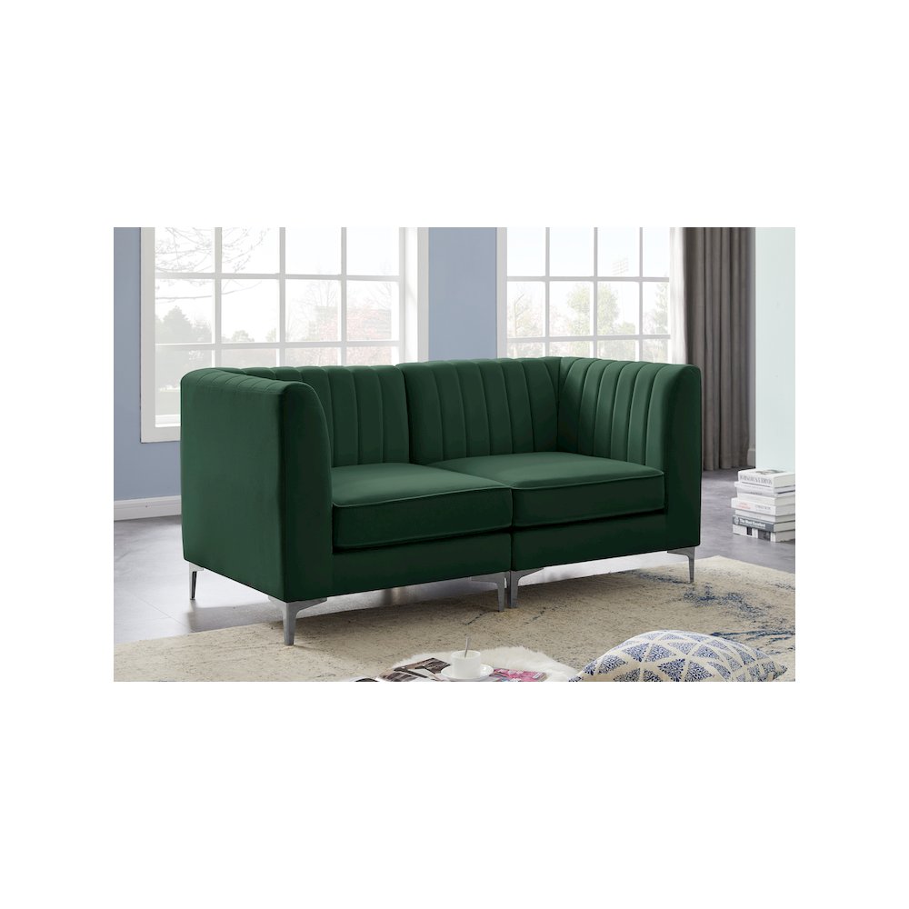 Alina Green Velvet Modular Sofa. Picture 3