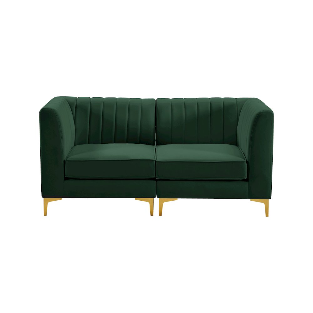 Alina Green Velvet Modular Sofa. Picture 5