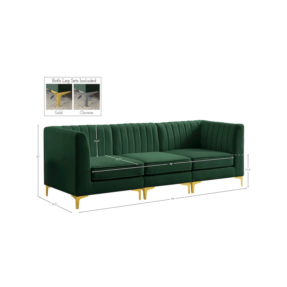 Alina Green Velvet Modular Sofa. Picture 16