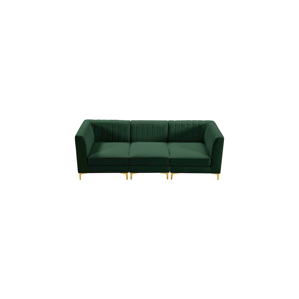 Alina Green Velvet Modular Sofa. Picture 6