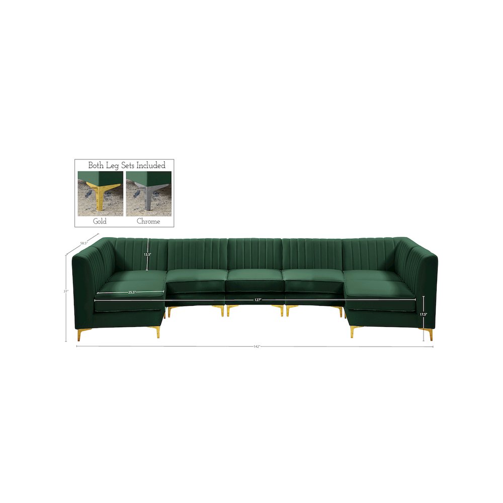 Alina Green Velvet Modular Sectional. Picture 13