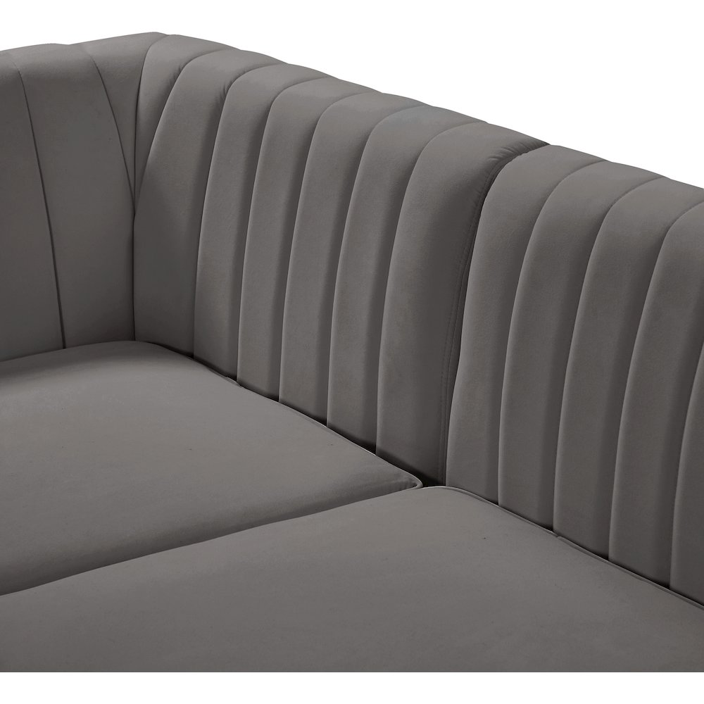 Alina Grey Velvet Armless Chair. Picture 13