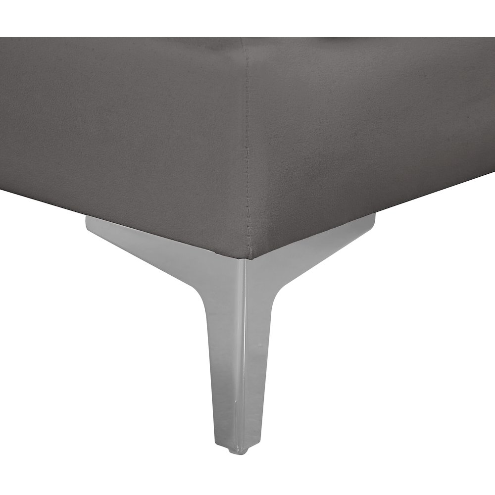 Alina Grey Velvet Armless Chair. Picture 15