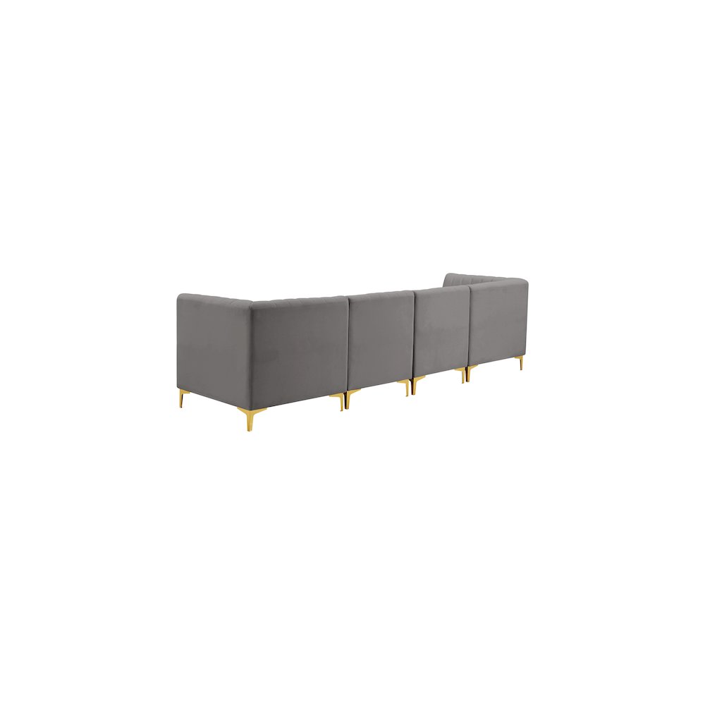 Alina Grey Velvet Modular Sofa. Picture 4