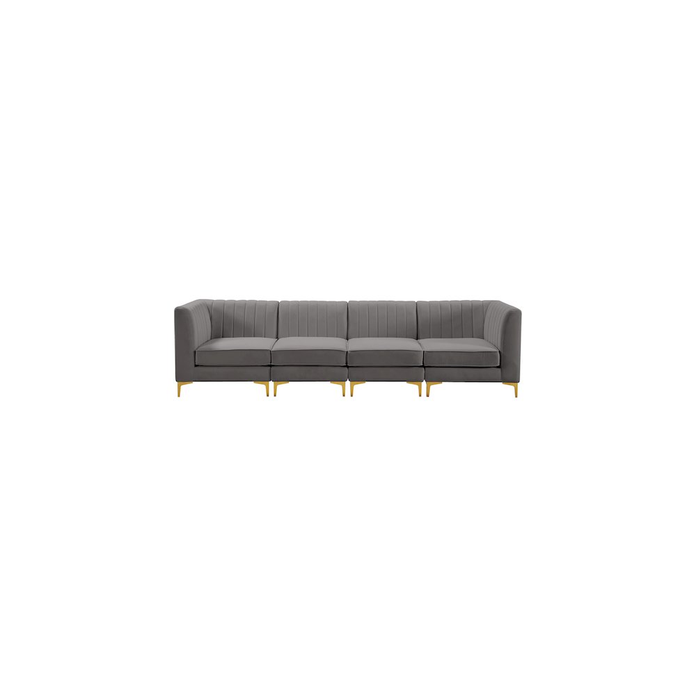Alina Grey Velvet Modular Sofa. Picture 5