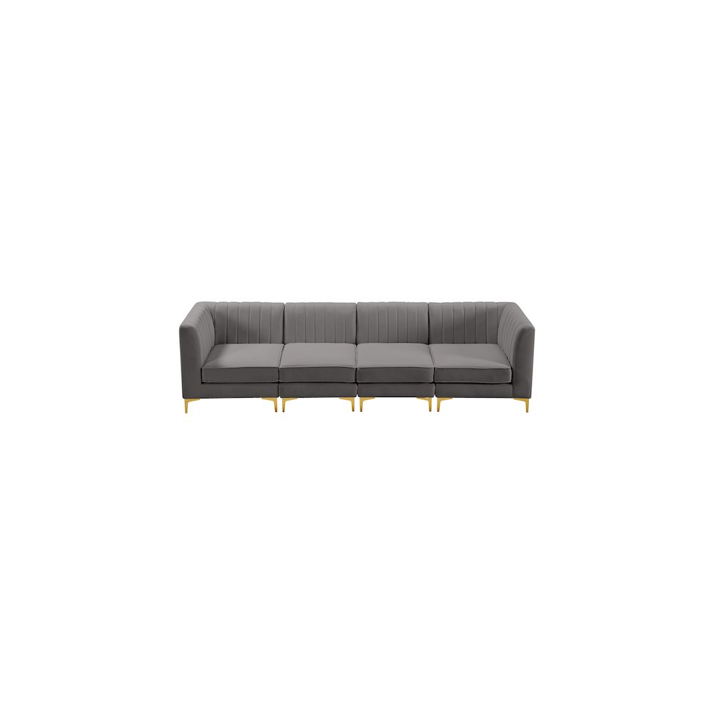 Alina Grey Velvet Modular Sofa. Picture 6