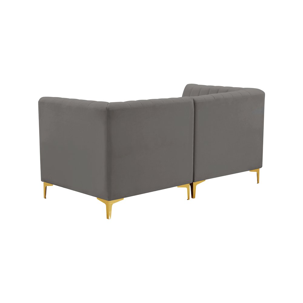 Alina Grey Velvet Modular Sofa. Picture 4