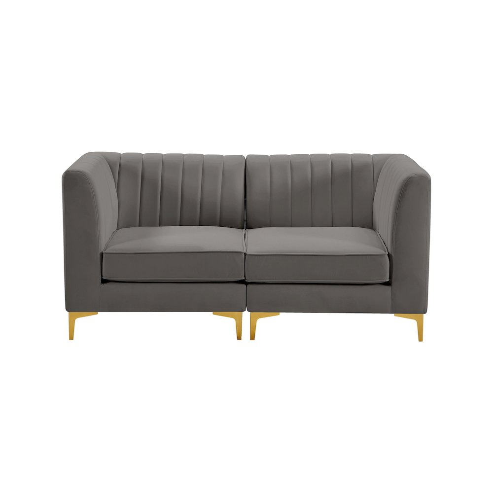 Alina Grey Velvet Modular Sofa. Picture 5