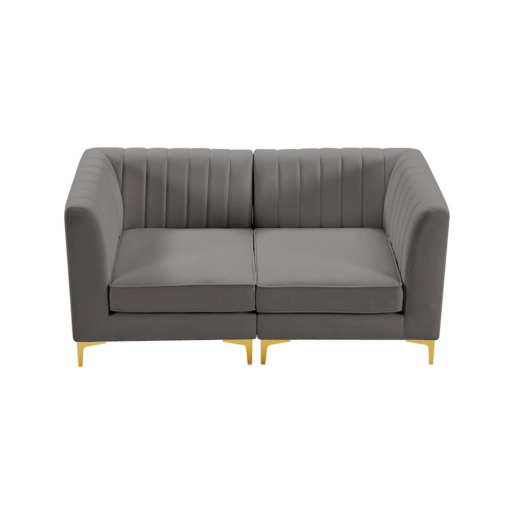 Alina Grey Velvet Modular Sofa. Picture 6