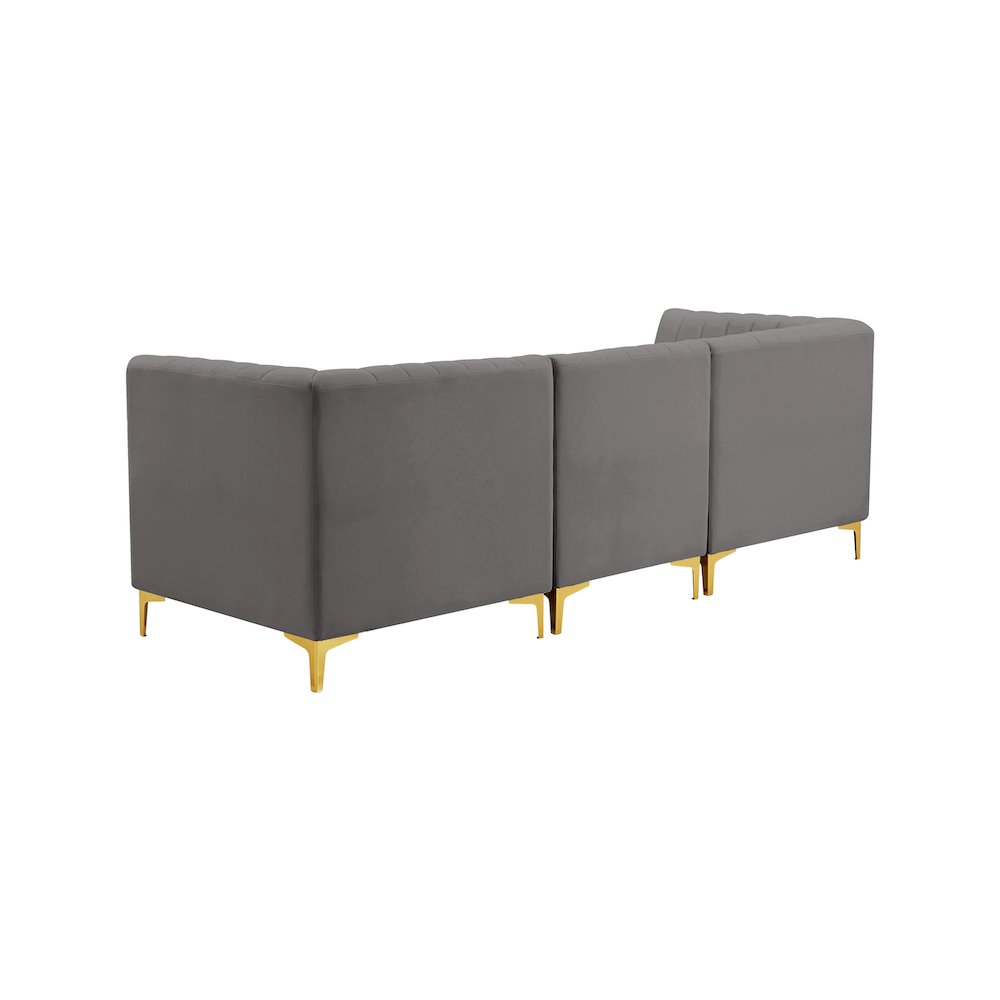 Alina Grey Velvet Modular Sofa. Picture 4