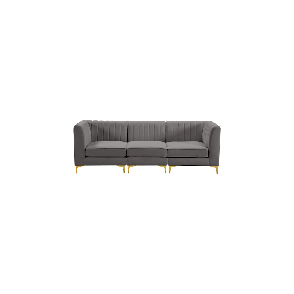 Alina Grey Velvet Modular Sofa. Picture 5