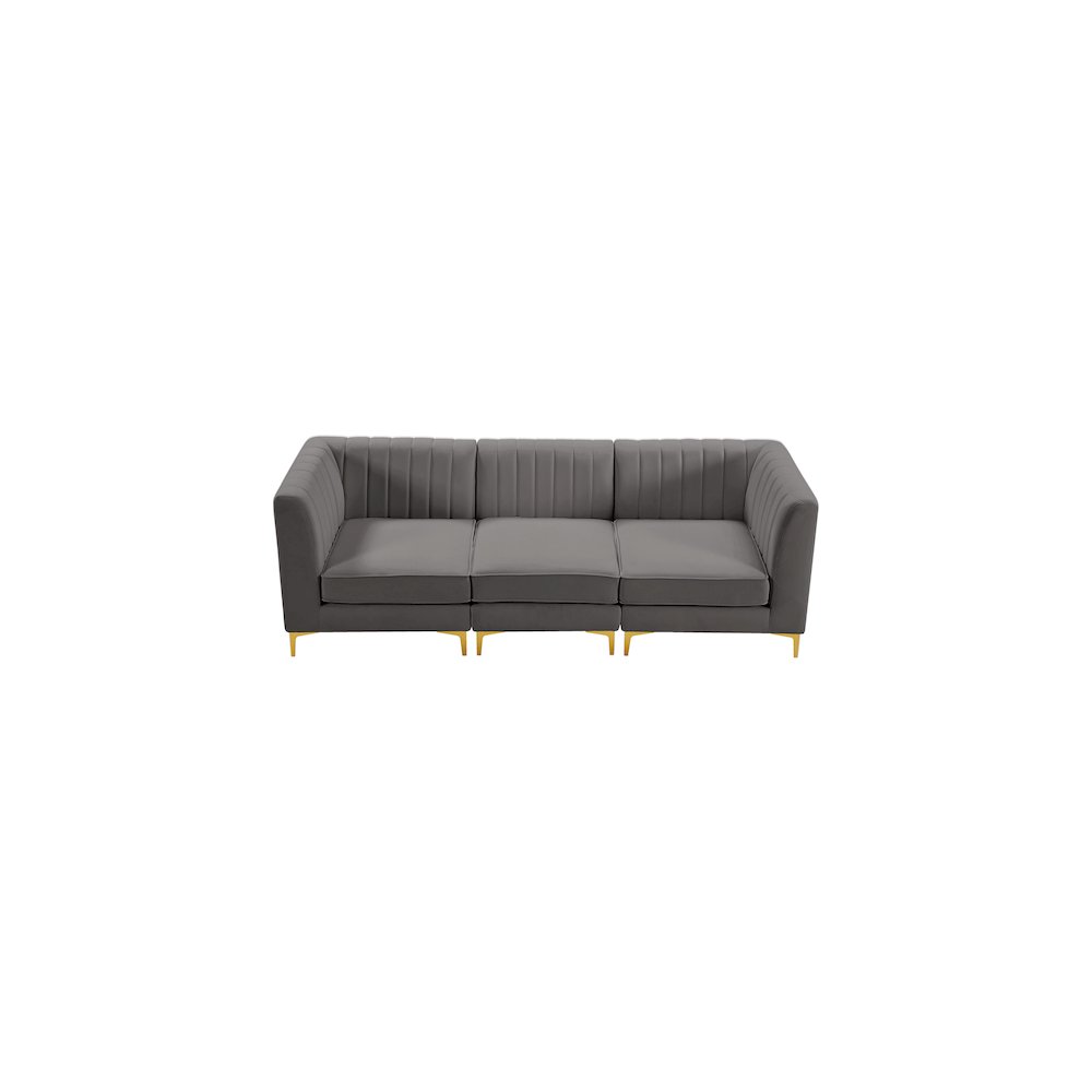 Alina Grey Velvet Modular Sofa. Picture 6