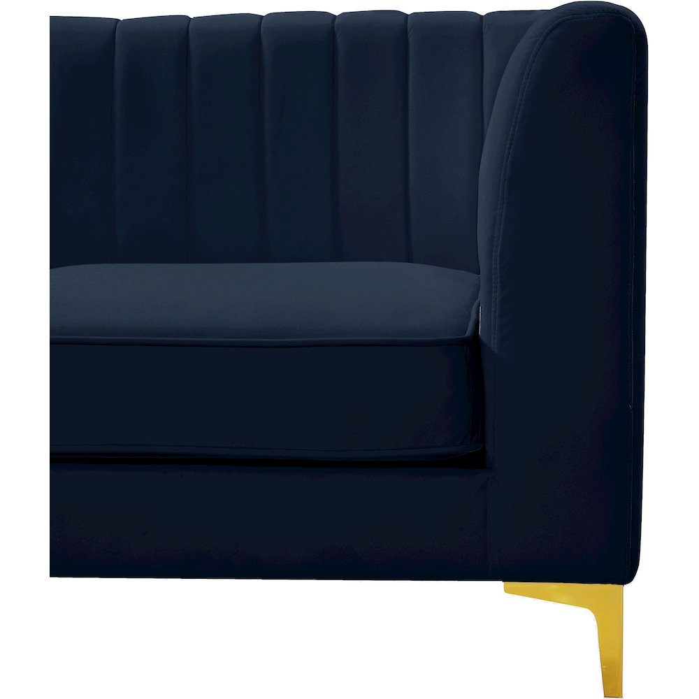 Alina Navy Velvet Armless Chair. Picture 13