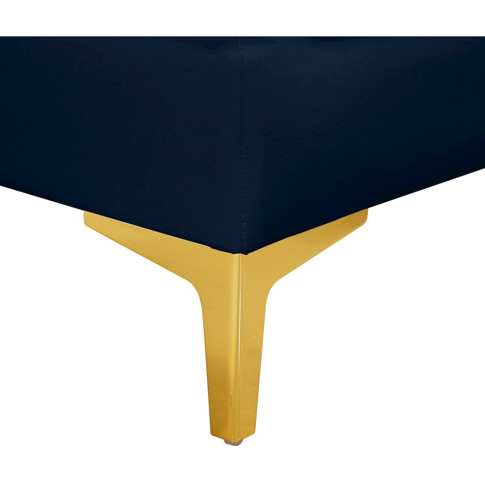 Alina Navy Velvet Armless Chair. Picture 14