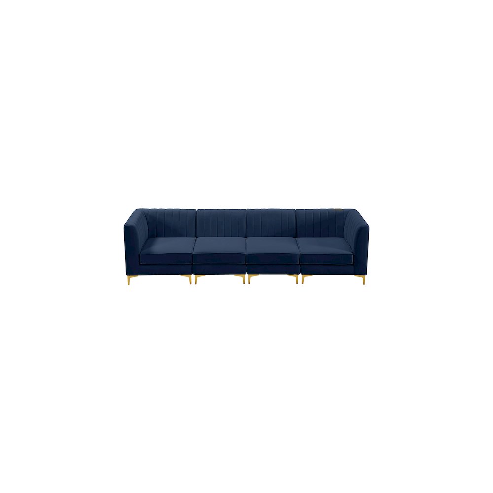 Alina Navy Velvet Modular Sofa. Picture 6